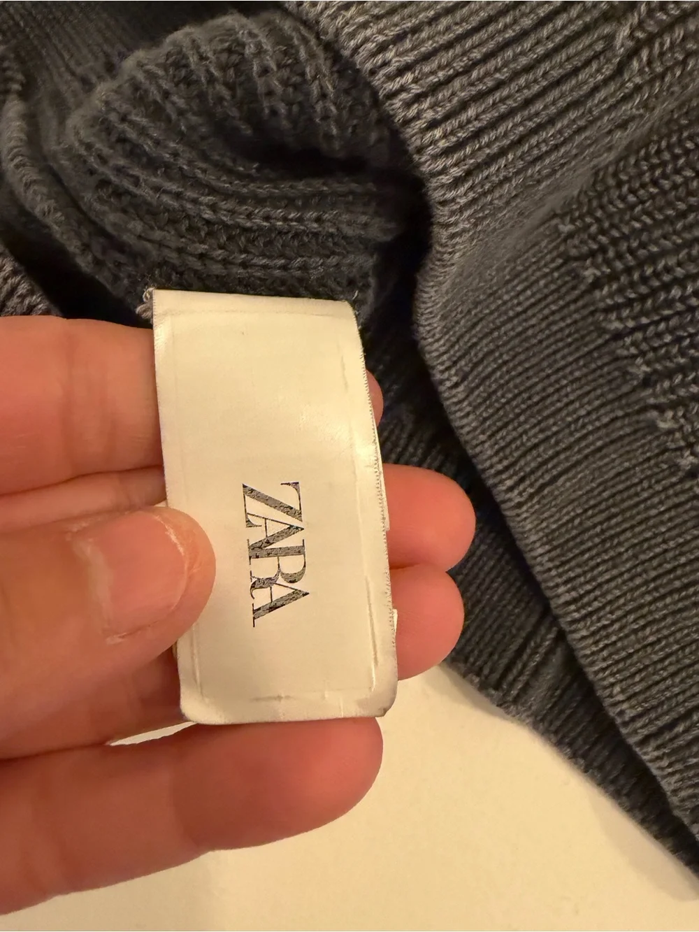 Zara Kids Boys Charcoal Ribbed Knit Sweater 2Y 92 cm